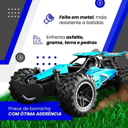 Carrinho de controle remoto feito em metal para todo terreno